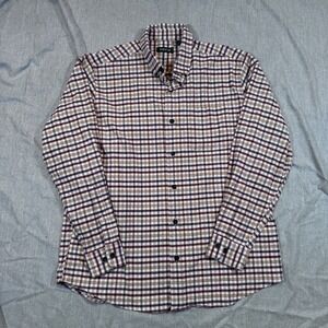 Orvis Shirt Mens Large Plaid Merino Wool Blend Long Sleeve Button Up Casual